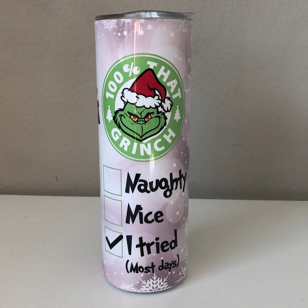 Christmas Grinch‎ “ 100% that Grinch “ Water Bottle Tumbler